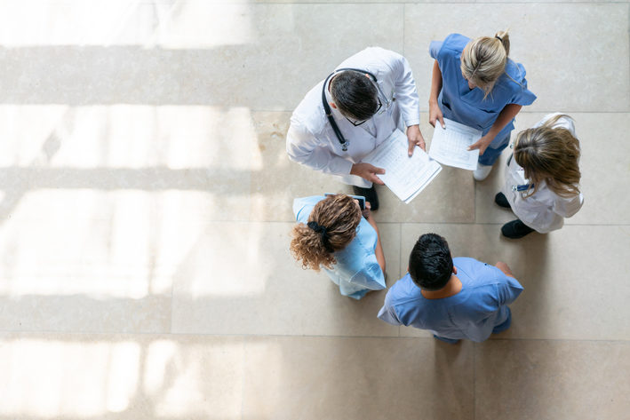 Healthcare professionals during a meeting at the hospital